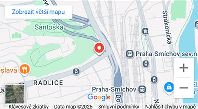  Mapa s umístěním kanceláře pujcka-vklidu.cz – osobní kontakt pro vyřízení půjčky. 